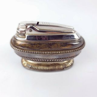 Vintage Ronson Queen Anne Silver Plate Table Lighter Cigarette Cigar Lighter