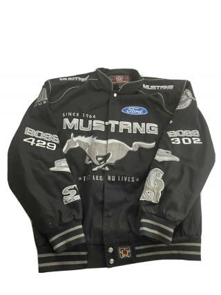 Rare Vintage Ford Mustang Cobra Shelby Racing Jacket (xl) 2000s 90s Embroidered