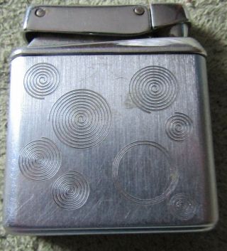 Vintage Kreisler Cigarette Lighter Brushed Stainless,  Circular,  Round Pattern