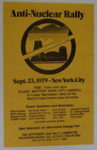 Tom Petty Bruce Springsteen Pass,  Poster Vintage No Nukes Concerts 1979