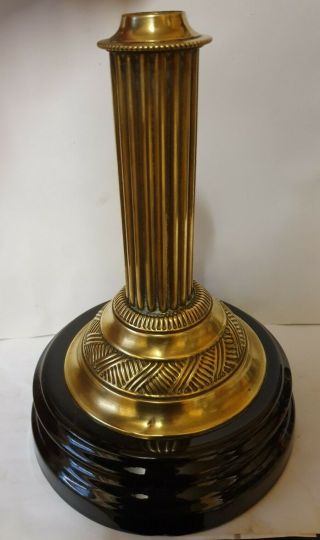 Stunning Victorian Heavy Brass And Ceramic Oil Lamp Base
