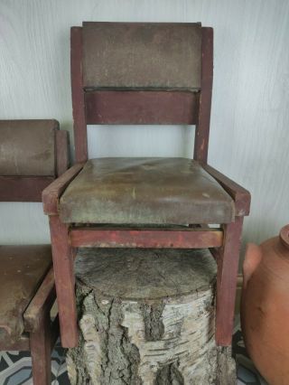 Vintage Rustic Farhouse Handmade wooden children ' s chairs dolls chair. 3