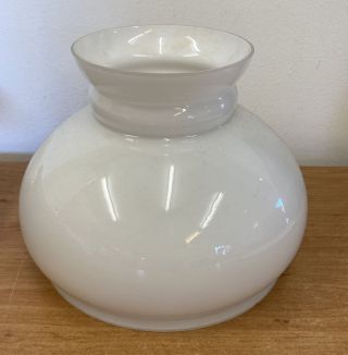 Large White Glass " Oil Lamp " Shade / Cowl - 19cm Base (d2)