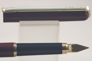 Vintage Elysee No.  60 Lacquered Burgundy Medium Fountain Pen & Gold Plated Trim