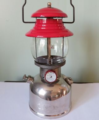 Vintage 1959 Coleman 200 Lantern Nickel Base Dated 2 - 59