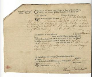 Rare 1770 North Carolina Salisbury " Goods And Chattells " Moses Perkins - 4 Pounds