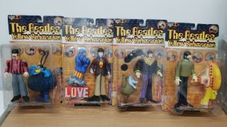 The Beatles Yellow Submarine Mcfarlane 1999 Vtg.  Figures,  Set Of 4,