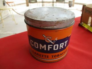 Rare Vintage Comfort Cigarette Tobacco Can Tin Great Color And Graphics (1741)