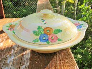 Vintage Clarice Cliff Newport Pottery Covered Serving Dish Or Tureen Art Deco