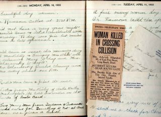 1933 Great Depression Era Handwritten Diary Converse Lord Long Beach Earthquake