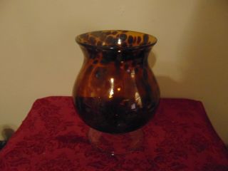 Mid Century Modern Vintage Dark Amber Giant Glass Giant Brandy Snifter Vase