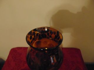 Mid Century Modern Vintage Dark Amber Giant Glass Giant Brandy Snifter Vase 2
