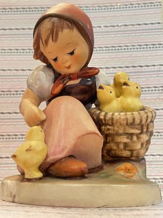 Vintage M I Hummel Goebel Porcelain Figurine " Chick Girl " Germany Mold 57/1