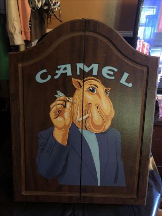 1992 Joe Camel Wall Dart Board Cabinet Only.