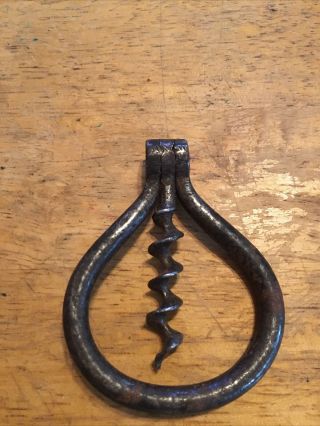 18th Early 19th Century Two Folding Bow Iron Traveling Corkscrews