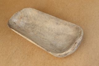 Antique Primitive Old Wooden Bread Bowl Dough Plate Kneading Trough Early 20th