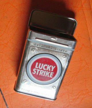 Lucky Strike Silve For 20 Cigarettes Tin Box Tabaco Cases