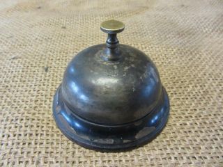 Vintage 1887 Spinner Cast Iron & Brass Desk Bell Antique Hotel Bells 9518