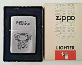 1979 Rare Harley Davidson V Twin Engine Motor Zippo Lighter