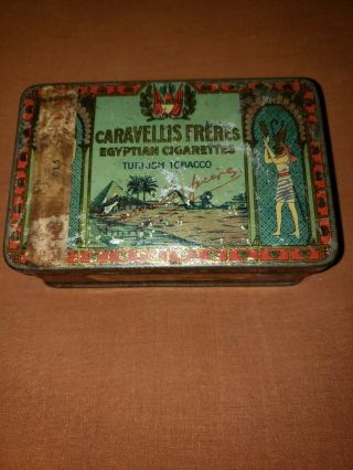 Caravellis Freres Egyptian Special Cigarette Empty Metal Tin