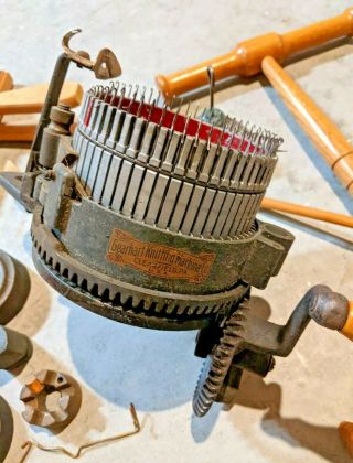 Antique 1920s Ci Gearhart Circular Sock Family Knitting Machine With