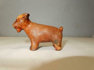 Antique Or Vintage Primitive Hand Sculpted Goat Figurine - Fired Clay - 3 "