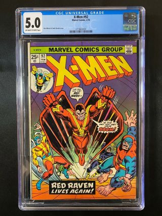 X - Men 92 Cgc 5.  0 (1975) - Red Raven Lives Again
