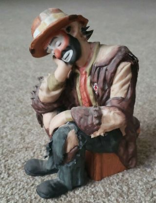 Flambro Emmett Kelly Jr " The Thinker " Limited Edition Figurine Numbered