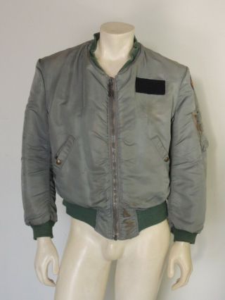 Vintage 1950s Ma - 1 Flight Jacket Named Patches Distressed