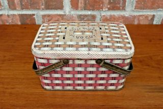 Dixie Queen Plug Cut Tobacco Picnic Basket Lunch Pail Advertising Litho Tin