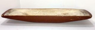 Antq Wooden Trencher Dough Bowl Hand Carved Orig Old Red Paint Primitive C1860