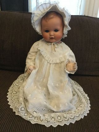 24 " Curled Limb German Painted Bisque Heubach Koppelsdorf Character Baby Doll