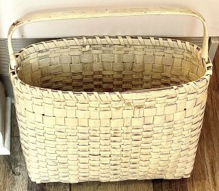 A Rare Early 19th C Splint Wood Basket
