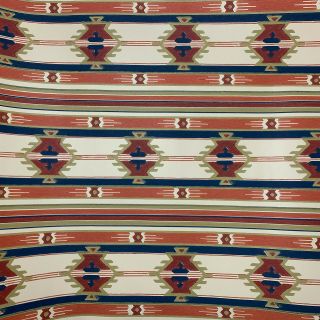 Vintage Thibaut Wallpaper W/ Southwest Western Navajo Print - 4 Double Rolls