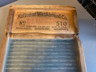 Vintage Glass Atlantic National Washboard Co.  510 Chicago Saginaw Memphis