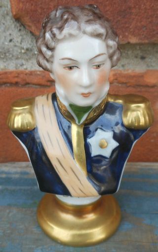 Antique Miniature Military Bust Of Soull Signed Rudolf Kammer 3 1/2