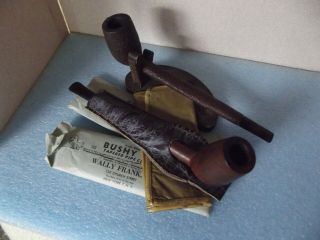 (2) Vintage Long Stem Smoking Pipes With (5) Pipe Accessories (total 7)