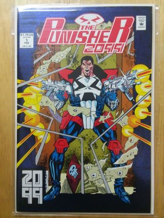 The Punisher 2099 1 1993 Marvel Blue Foil Cover Nm