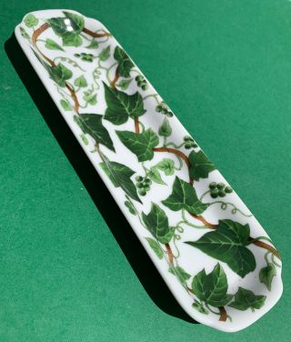 Vintage Neiman Marcus Oblong Trinket Dish Ivy Vine Green Leaf Grapevine Japan