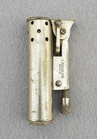 Antique L´aquilion Paris Wwii French Military Petrol Cigarette Lighter