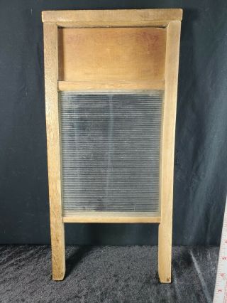 Vintage - Ww2 Era Victory Ribbed Glass Washboard Eagle Stores Rustic Home Decor