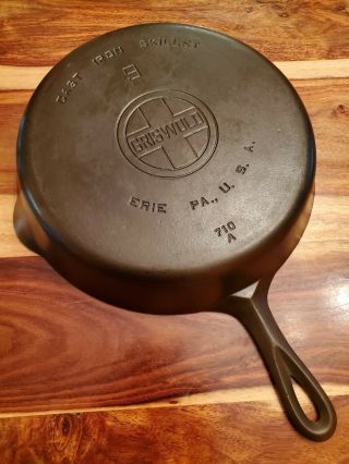 Griswold Cast Iron Skillet 9,  Lbl,  Epu,  (710a),  Fully Restored