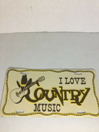 Vintage Novelty License Plate “i Love Country Music” 80 