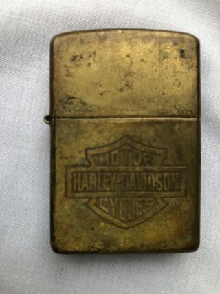 Vintage Brass Harley Davidson Zippo Lighter