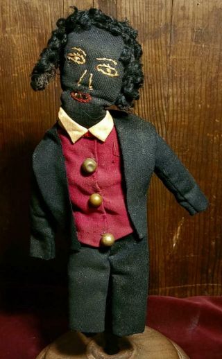 Rare Civil War Era Black African American Rag Doll Great Folk Art Piece