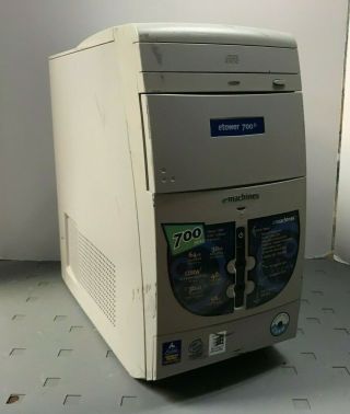 Vintage Emachine Etower 700ir Computer With Intel Celeron @ 700mhz