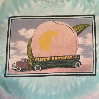 Vintage Allman Brothers Band 1993 Tour Shirt Tie Dye Eat A Peach For Peace XL 2