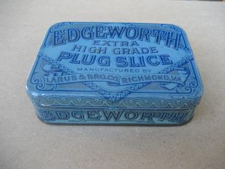 Vintage Edgeworth Rectangular Tin.  Plug Slice.  Ex,