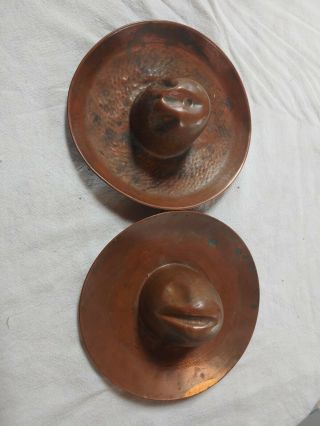 Two Copper Ten - Gallon Cowboy Hat Ashtray