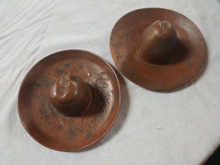 Two Copper Ten - Gallon Cowboy Hat Ashtray 2